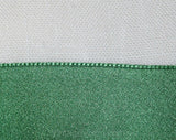Size 6 Summer Dress - Mollie Parnis 1960s White Linen Sun Dress - Emerald Green Satin Sash - 1960s Designer Deadstock - NWT - Waist 26.5