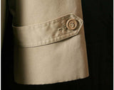 Large Bonnie Cashin 1960s Tan Trench Style Coat - 60s Designer Lightweight Coat - Fall Overcoat with Red Lining - Bust 41.5 - 40574-1