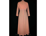 Size 8 Peach Knit Empire Dress & Beaded Jacket - Spring Summer 1970s Prom Evening Formal Gown After Five - Sleeveless - Bust 35 - 40873