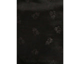 Size 12 Black Silk Satin 1950s Pant - Asian Tailored Ladies Evening Tailored Trouser - 50s Fine Roses Brocade with Frog Closures - Waist 30