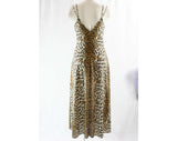 Size 10 Leopard Print Nightgown - Fredericks of Hollywood - 1980s Lingerie - Sexy 80s Frederick's Boudoir Negligee - Bust 36 - 43128