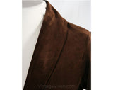Size 8 Brown Blazer - 1970s Chocolate Velveteen Jacket - Fall Autumn Boho - Open Front - 70s Office Suit Separates - Bust 34.5 - 31548-1