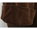 Size 8 Brown Blazer - 1970s Chocolate Velveteen Jacket - Fall Autumn Boho - Open Front - 70s Office Suit Separates - Bust 34.5 - 31548-1