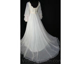 Size 8 Wedding Gown - Exquisite 1960s Vintage Empire Bridal Dress with Net Bodice & Romantic Sleeves - NWT Deadstock - Bust 35 - 23127
