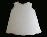1910s Infant's Dress and Slip - Size 6 Months - White Organdy & Dainty Embroidered Hearts - Pink Rosebuds Antique Baby Dress - 26706
