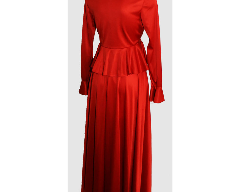 Size 4 Copper Dress - Glam 1970s Vintage Burnt Orange Jersey Dress & J Vintage Vixen Clothing Size 4 Copper Dress - Glam 1970s Vintage Burnt Orange Jersey Dress & J Vintage Vixen Clothing