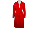 Size 10 Red Suit - 495 Dollar Original Tag - Sophisticated 1970s Faux Suede Jacket & Skirt - Haute Quality - Late 70s Deadstock - Bust 36.5