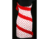 XXS Sexy Red Polka Dot Strapless Cocktail Dress by Victor Costa - Size 0 - Bust 30.5 - Glamor Girl Party Dress - 1990s NOS Deadstock